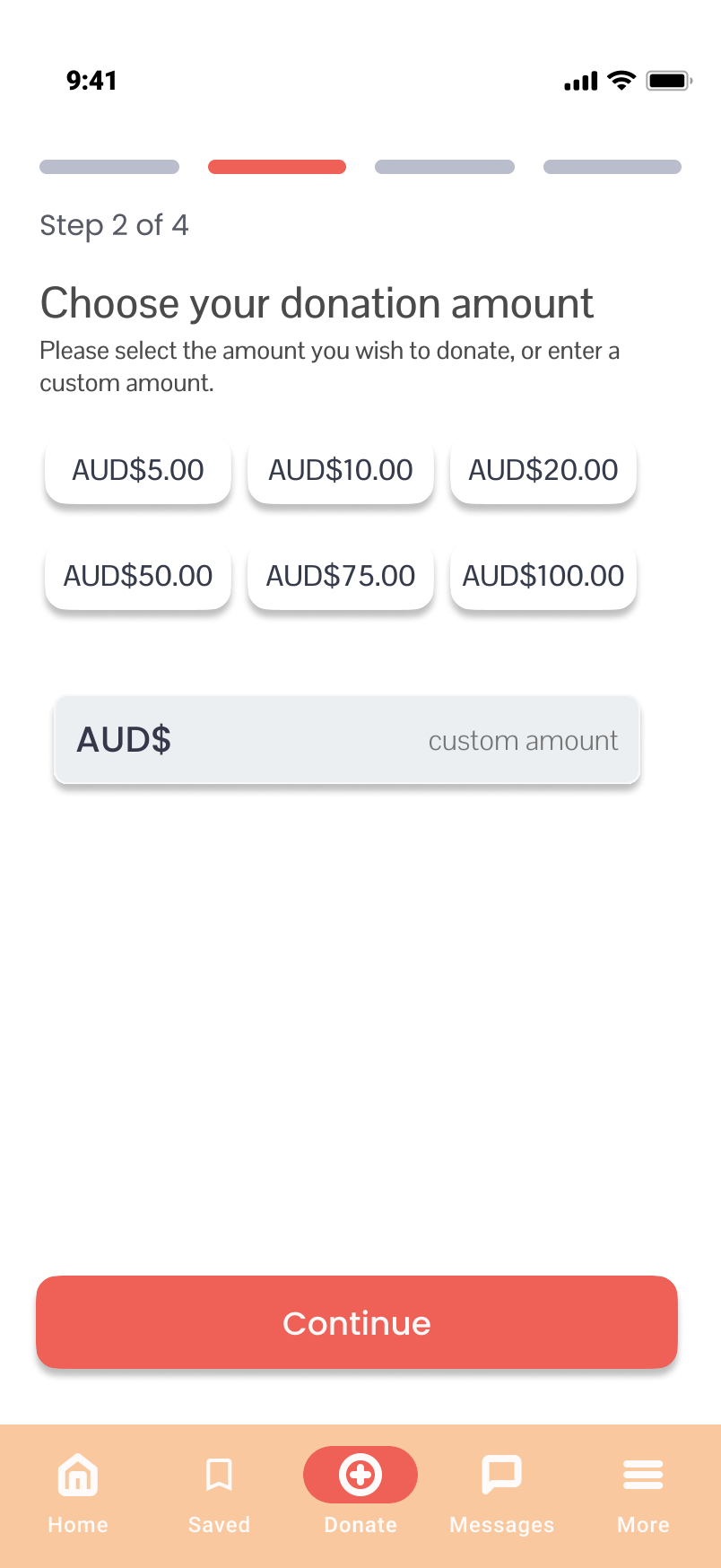 Choose amount