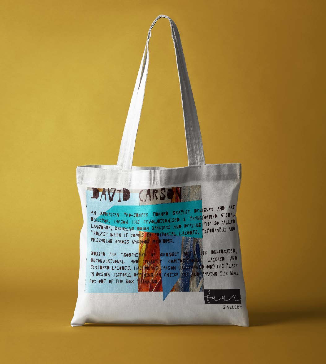 UNFOLD tote bag — back (faux Gallery typography)