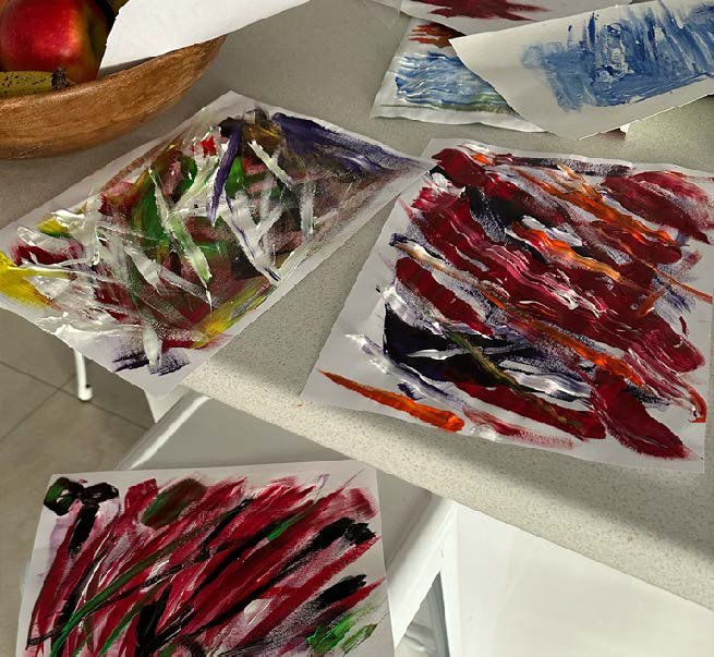 David Carson process — painted prints on acetate