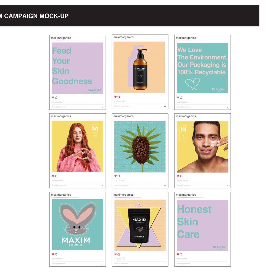 Maxim Organics — final Instagram 9-post grid